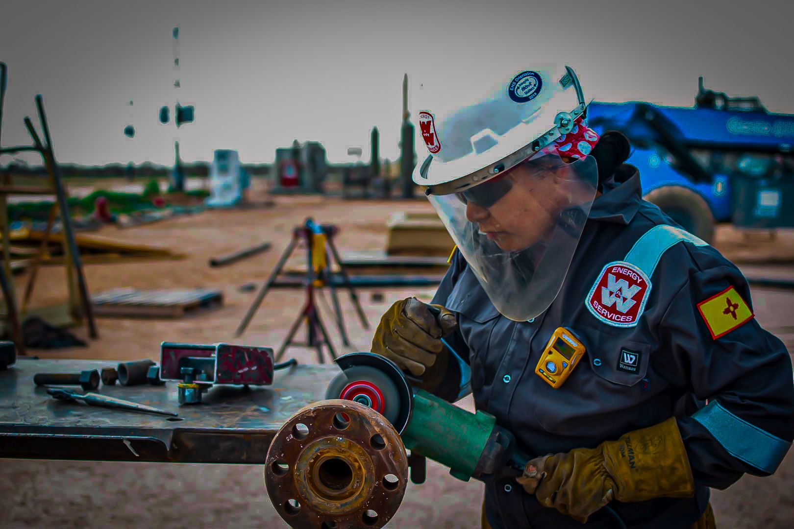 Female worker on site